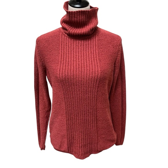 Sundance Turtleneck Sweater Women’s XL Burnt Pink Orange Textured - Picture 7 of 9
